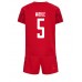 Günstige Dänemark Joakim Maehle #5 Babykleidung Heim Fussballtrikot Kinder WM 2022 Kurzarm (+ kurze hosen)